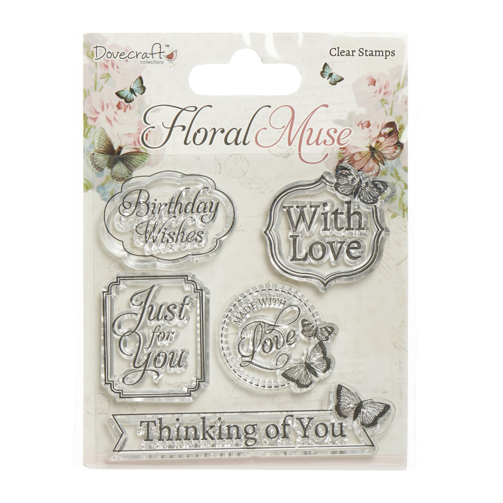 Dovecraft Floral Muse Clear Stamps 5pk Image