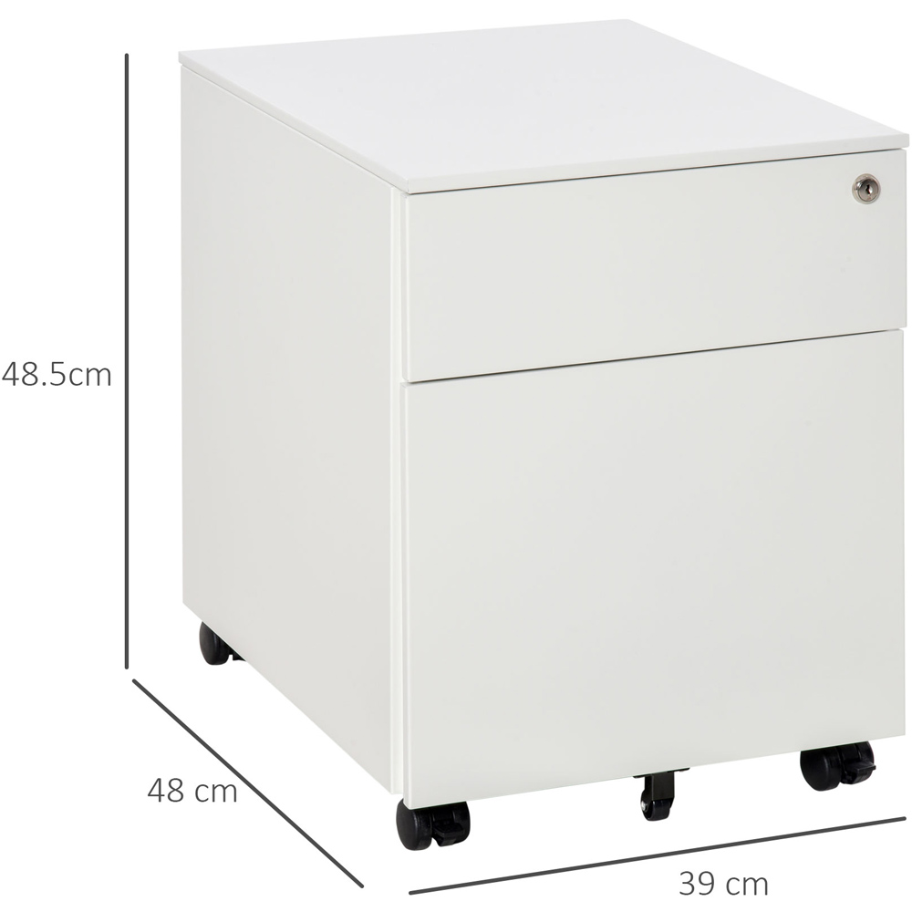 Portland White 2 Drawer Lockable File Cabinet Image 8