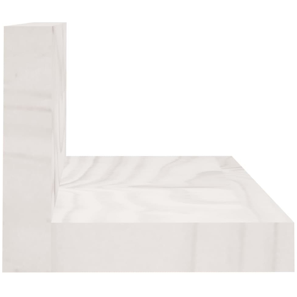 vidaXL 50cm Set of 2 White Solid Pine Wood Floating Wall Shelf Image 3