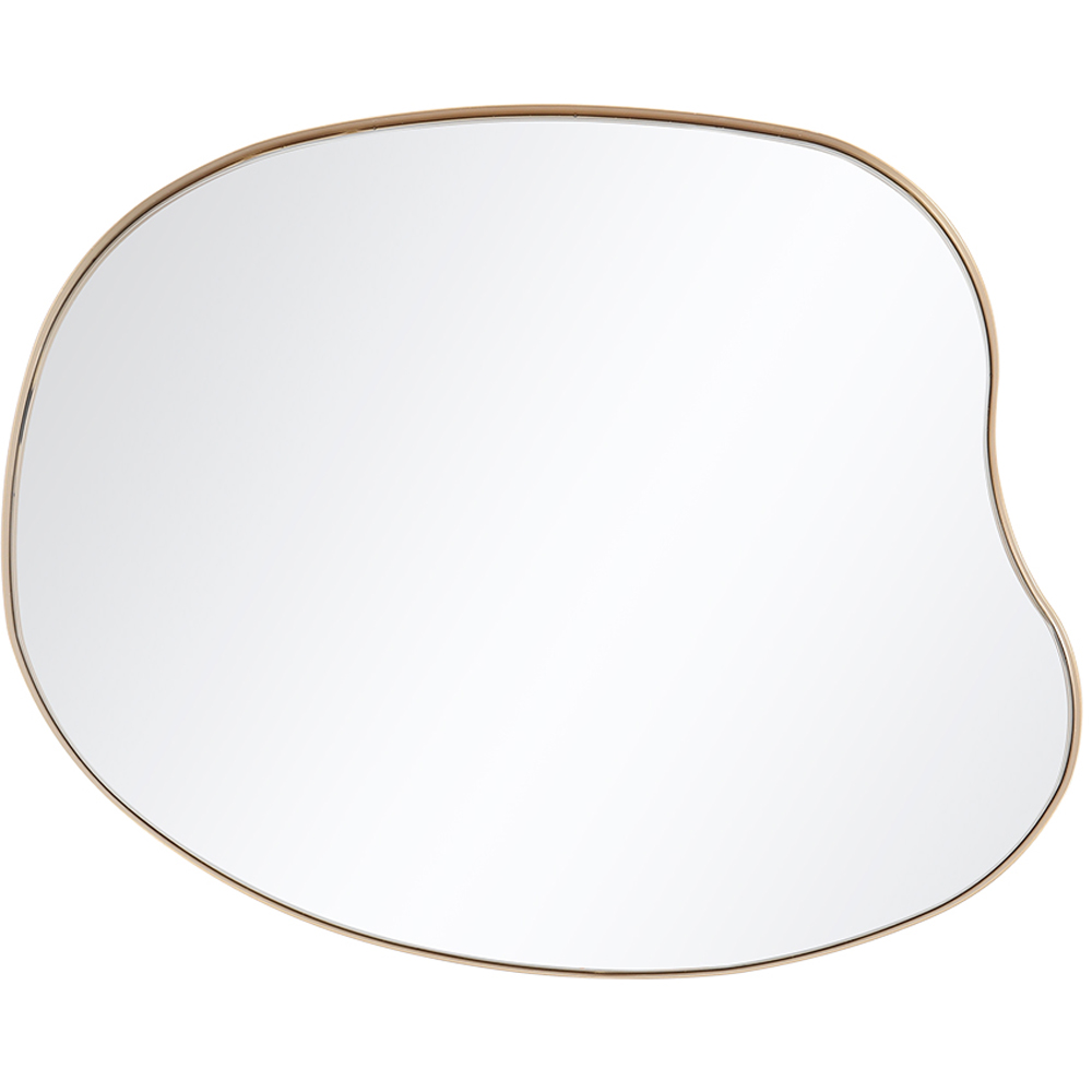 H&O Direct Decorative Gold Irregular Wall Mirror with Metal Frame 61cm Image 1