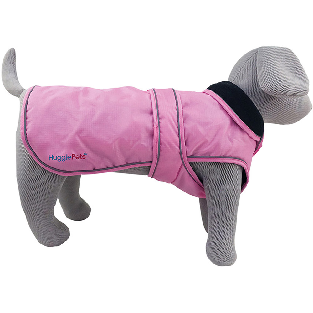 HugglePets Medium Arctic Armour Waterproof Thermal Pink Dog Coat Image 1