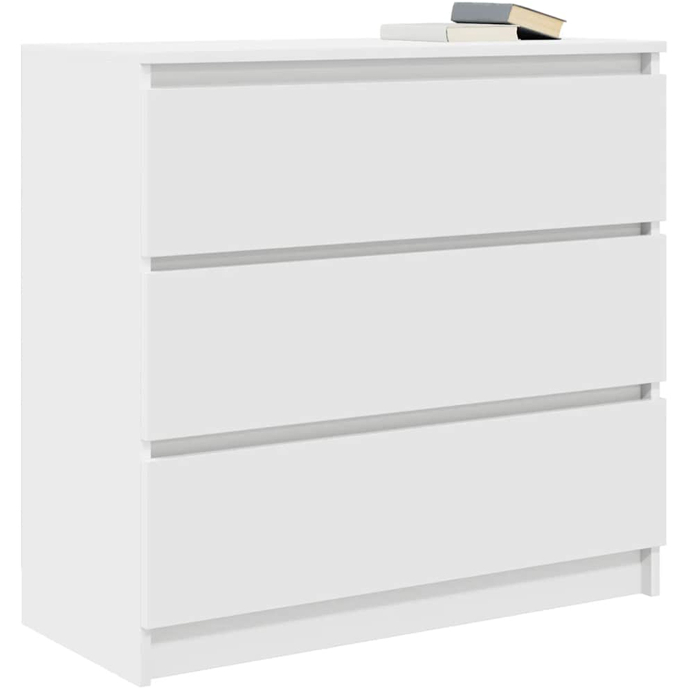 vidaXL 3 Drawer White Sideboard Image 3