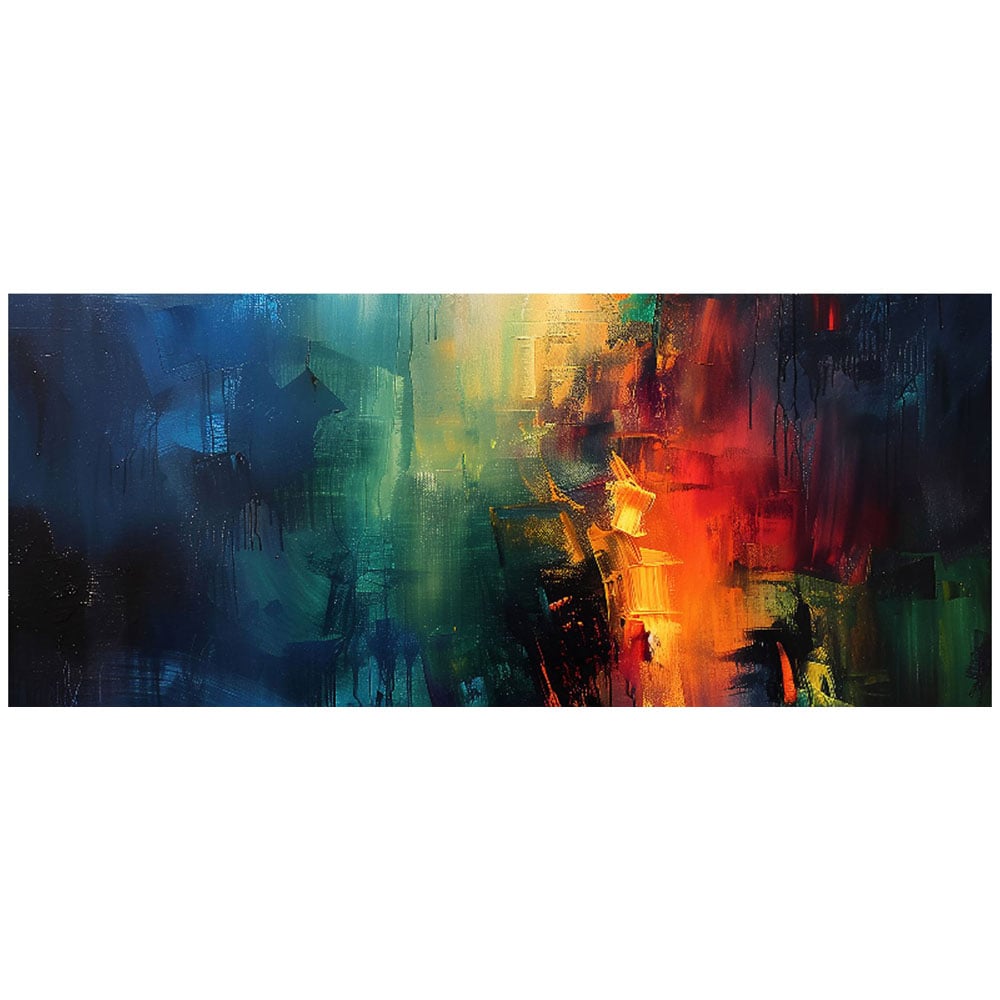 Warren Reed Designer Colourful Chaos Urban Dreamscape Glass Bathroom Splashback 25 x 60cm Image 2