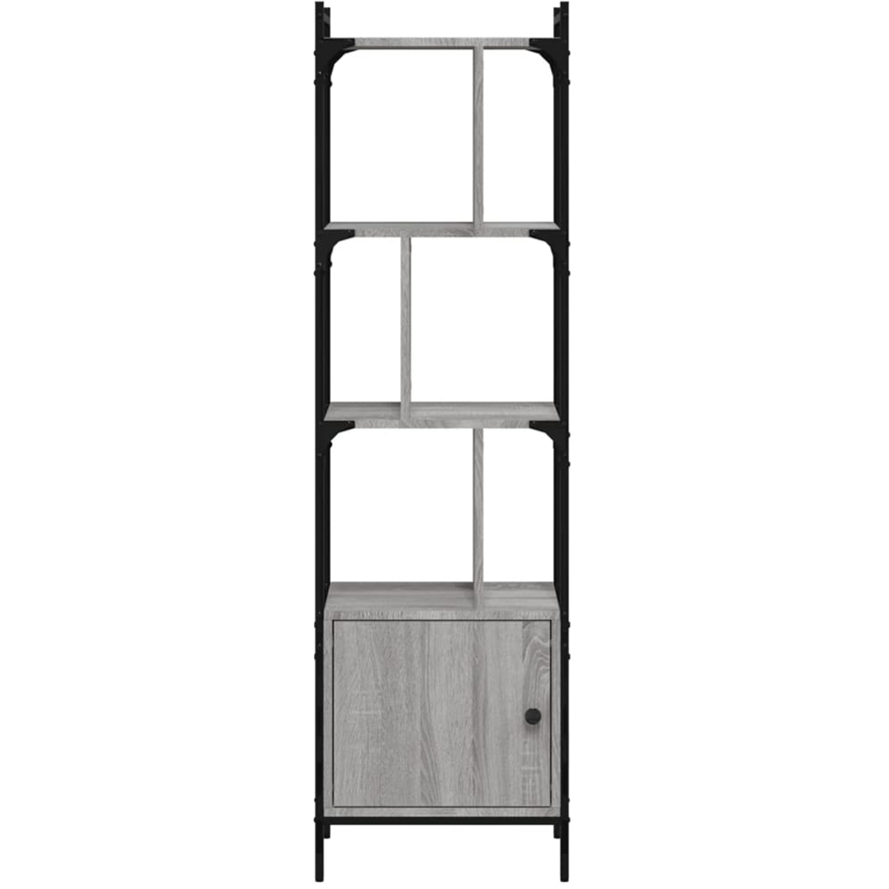 vidaXL Single Door 6 Shelf Grey Sonoma Bookcase Image 4