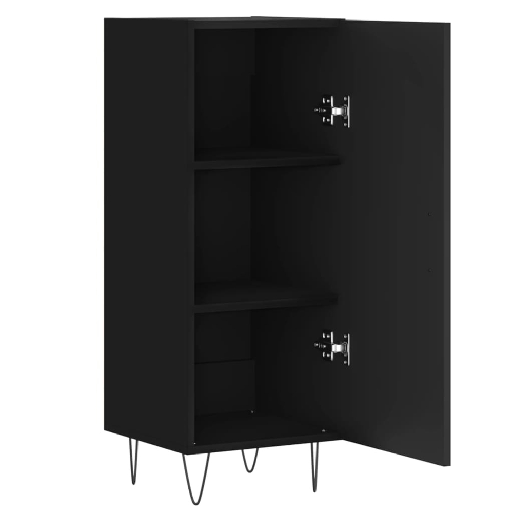 vidaXL Single Door Black Wooden Sideboard Image 6