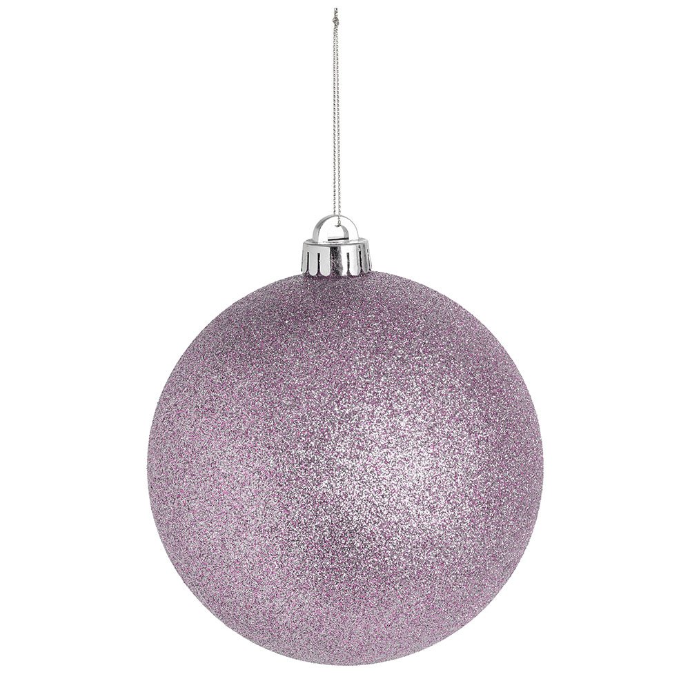 Wilko Glitters Lilac Christmas Baubles 6 Pack Image 2