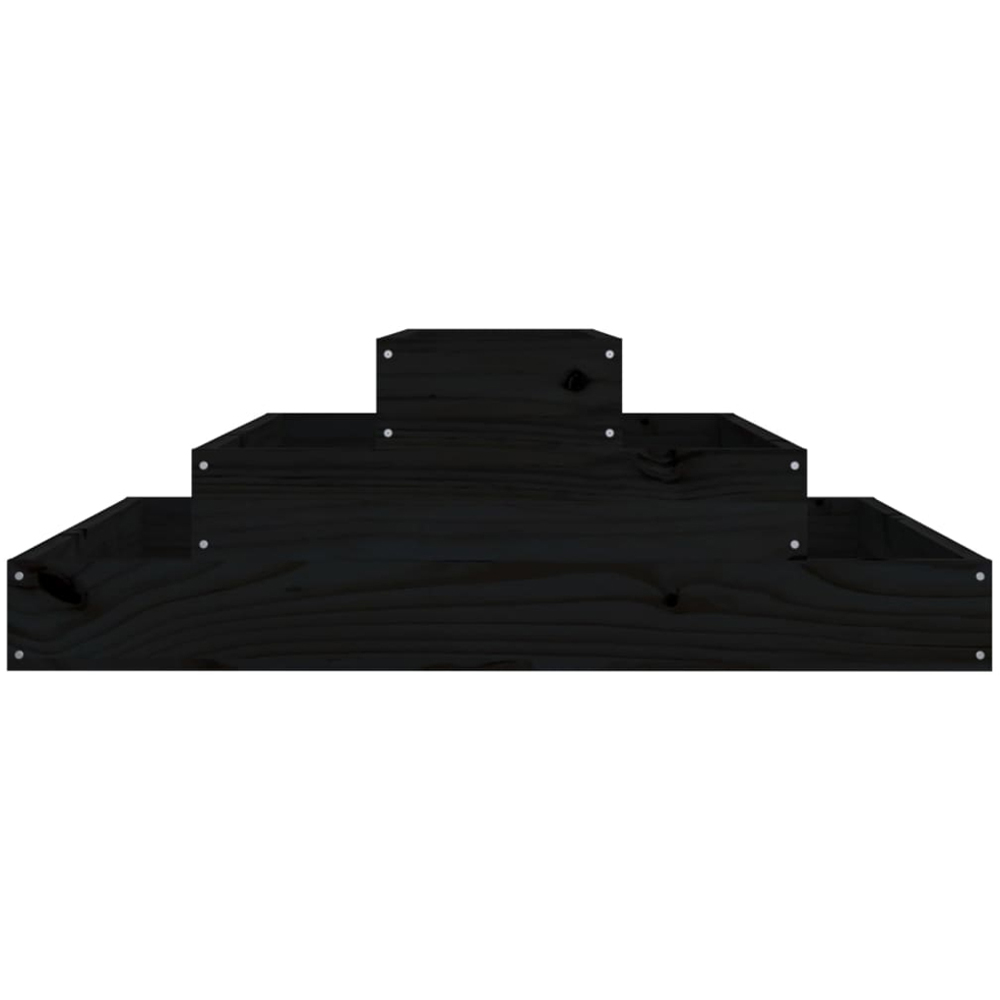 vidaXL 3-Tier Black Solid Pine Wood Garden Planter 27 x 80 x 80cm Image 4