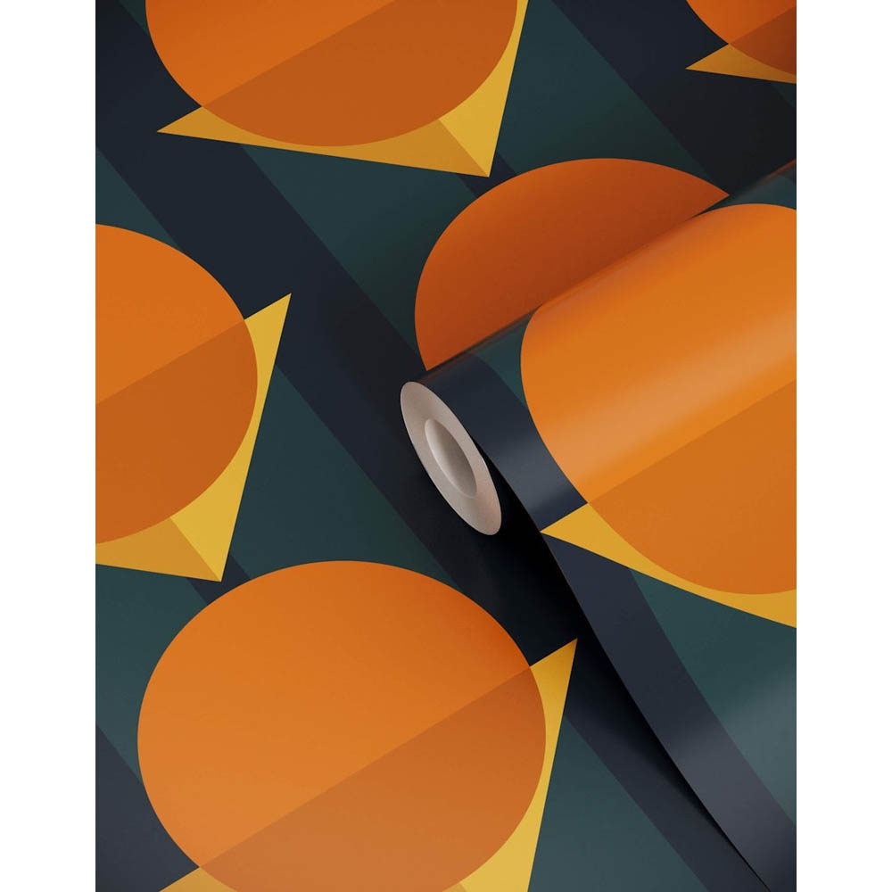 Bobbi Beck Eco Luxury Geometric Bauhaus Orange Wallpaper Image 2
