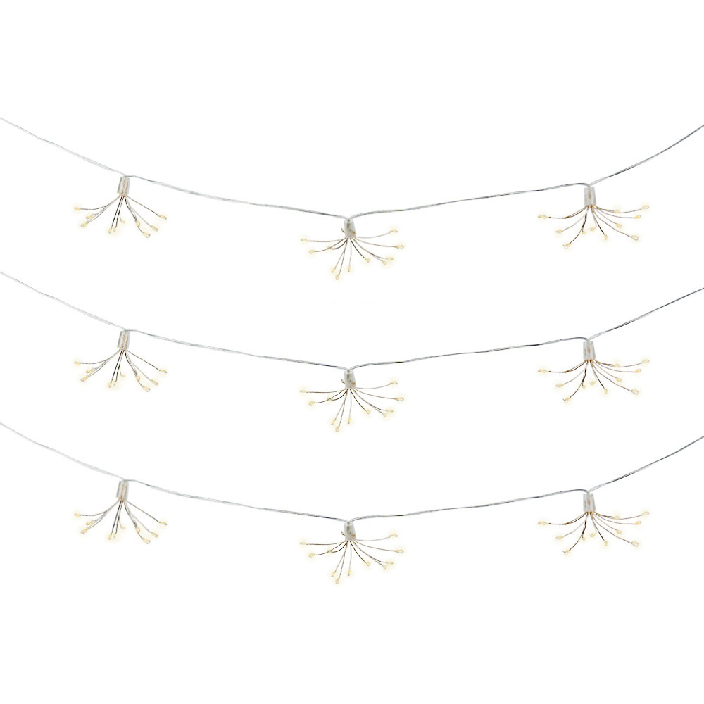 ValueLight Set of 10 Firework Clear Outdoor Solar String Light Image 2