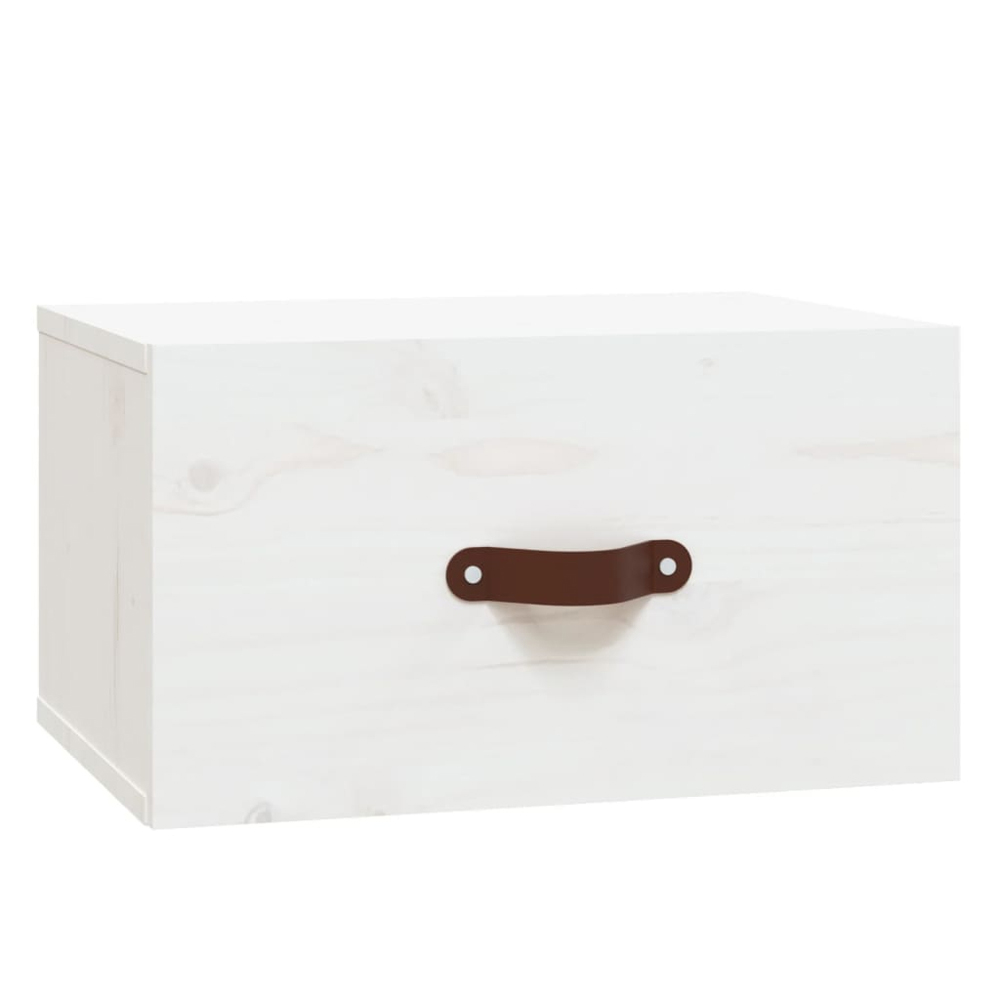 vidaXL Single Drawer White Wall Mounted Bedside Cabinet Image 2
