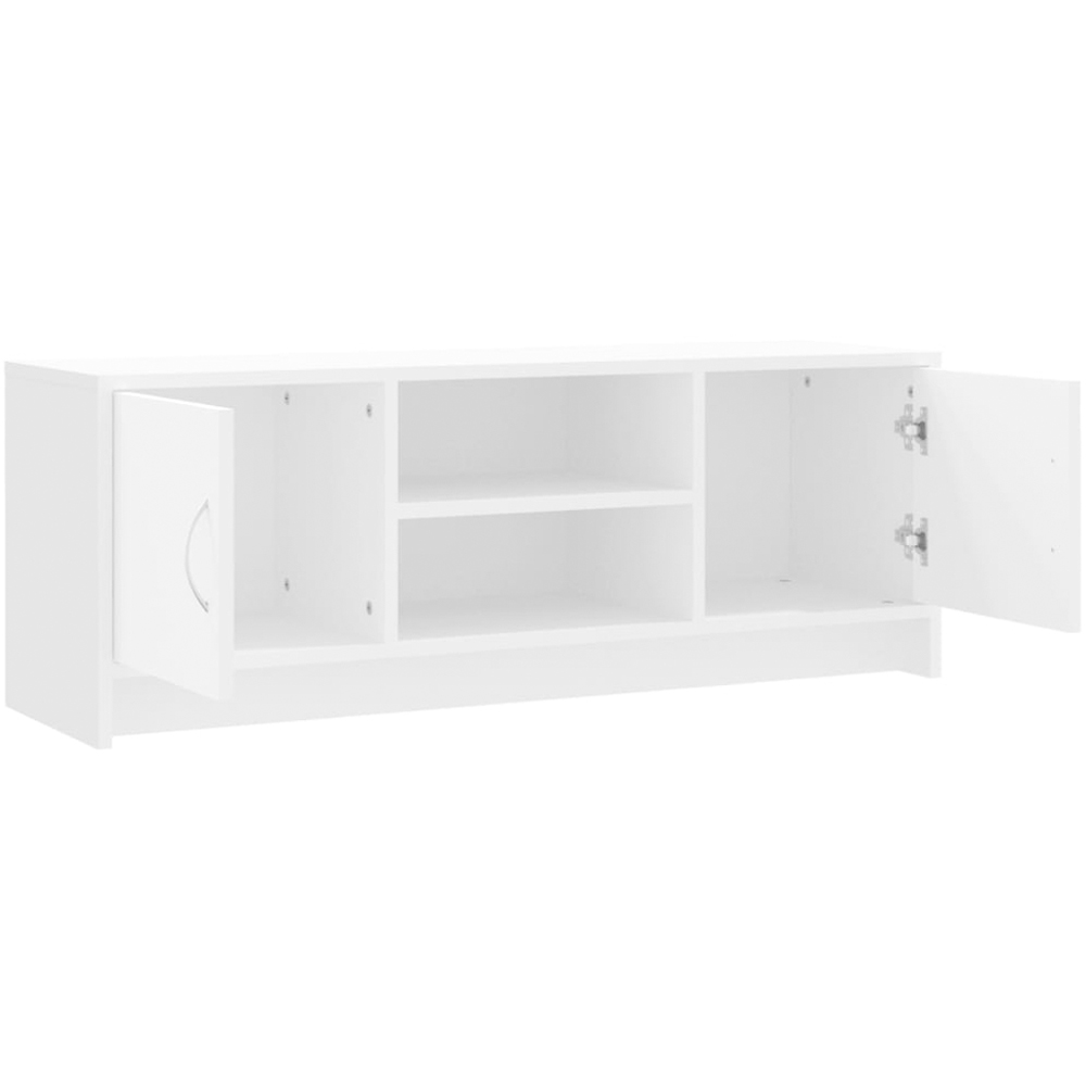 vidaXL 2 Door 2 Shelf White Large TV Cabinet Image 6