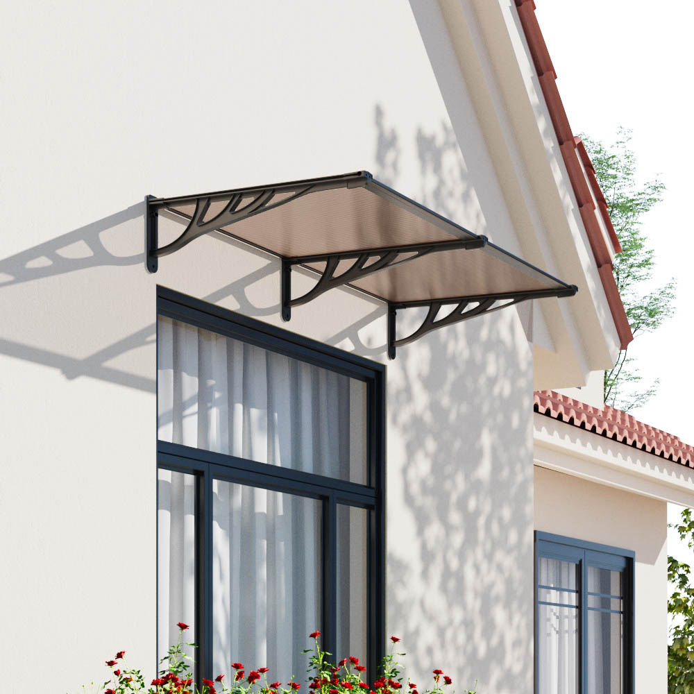 Living and Home Dark Brown Flat Door and Window Canopy 1.9 x 0.9m Image 8