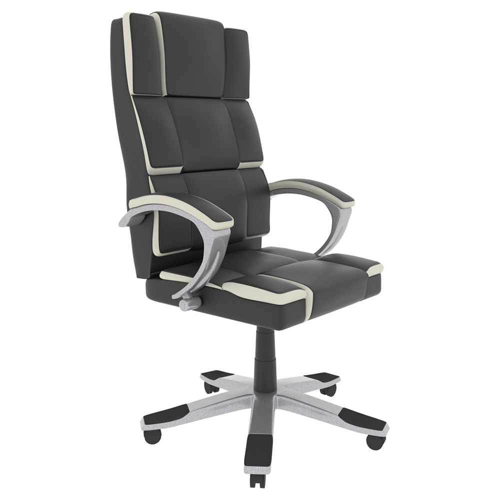 Vida Designs Henderson Black and White Swivel Office Chair Image 2