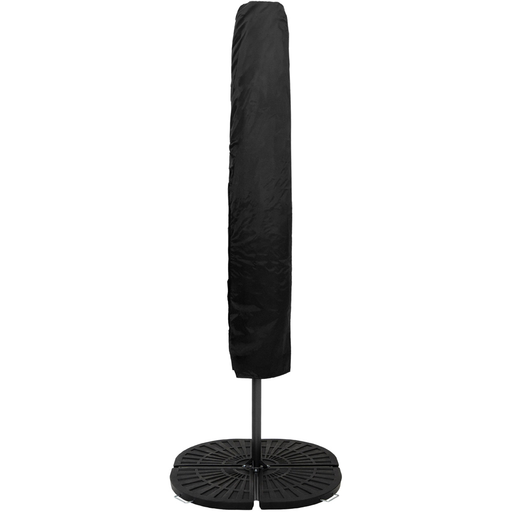 MonsterShop Cream LED Cantilever Parasol with Full Fan Base 3m Image 4