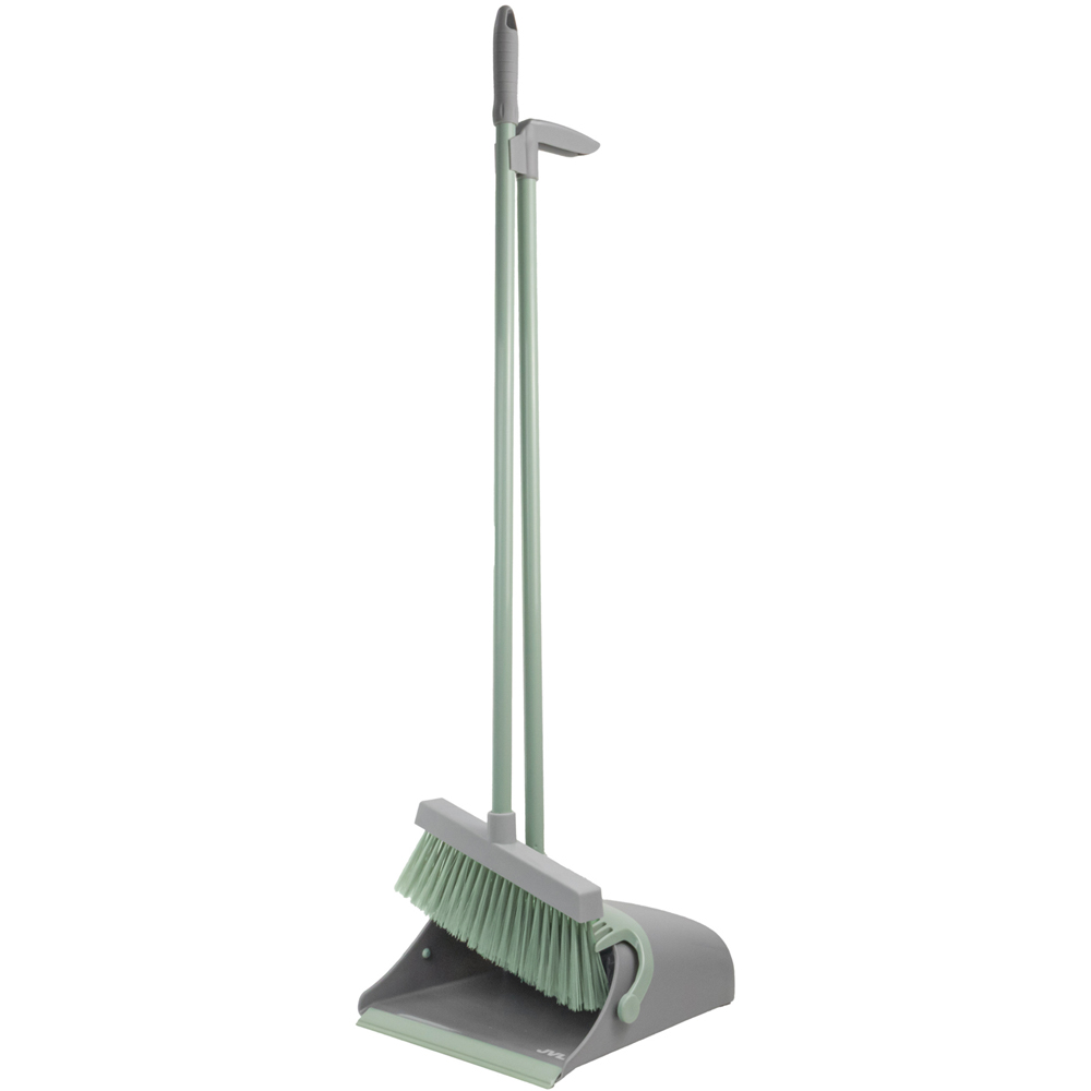 JVL Grey Long Handle Lobby Dust Pan and Brush Set Image 7