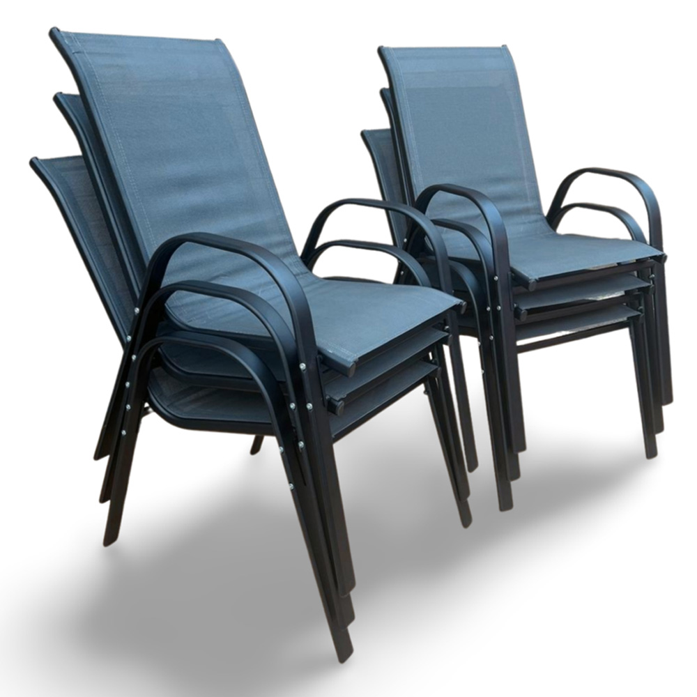 Outdoor Living Set of 6 Stacking Garden Dining Chair Image 2