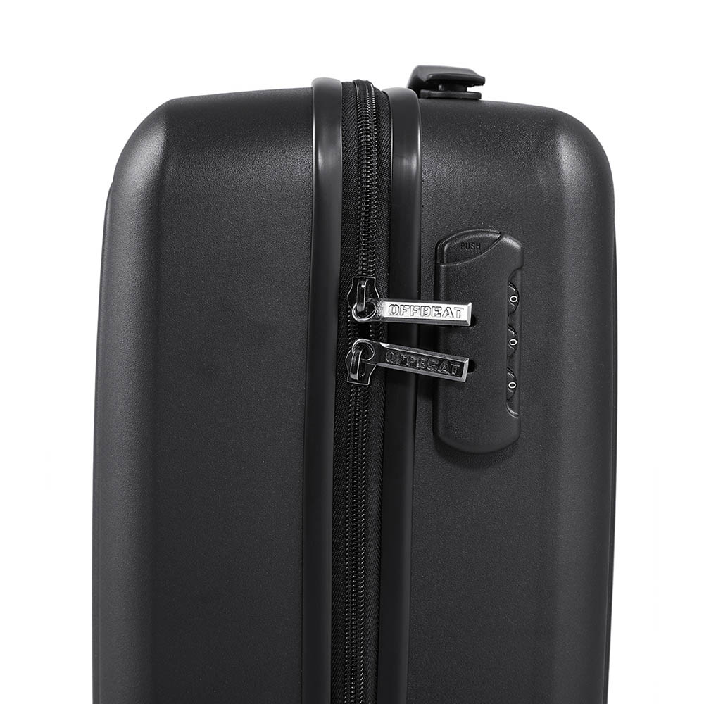 H&O Direct Black Wide Vertical Stripe Hardside Carry-On Suitcase with Spinner Wheels Image 4