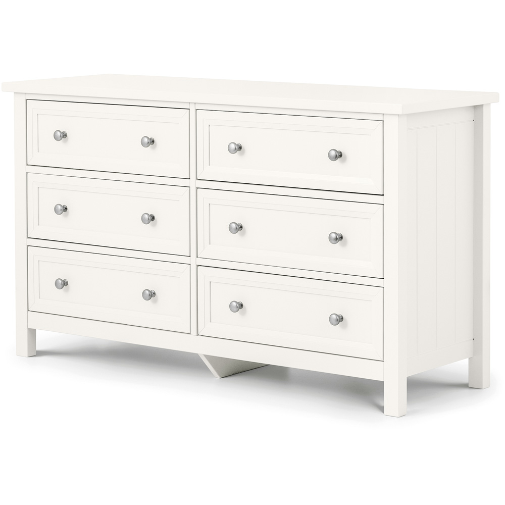 Julian Bowen Maine 6 Drawer Surf White Wide Chest of Drawers Image 2