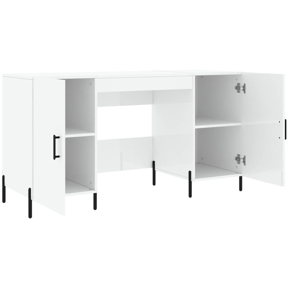 vidaXL 2 Door Computer Desk High Gloss White Image 5
