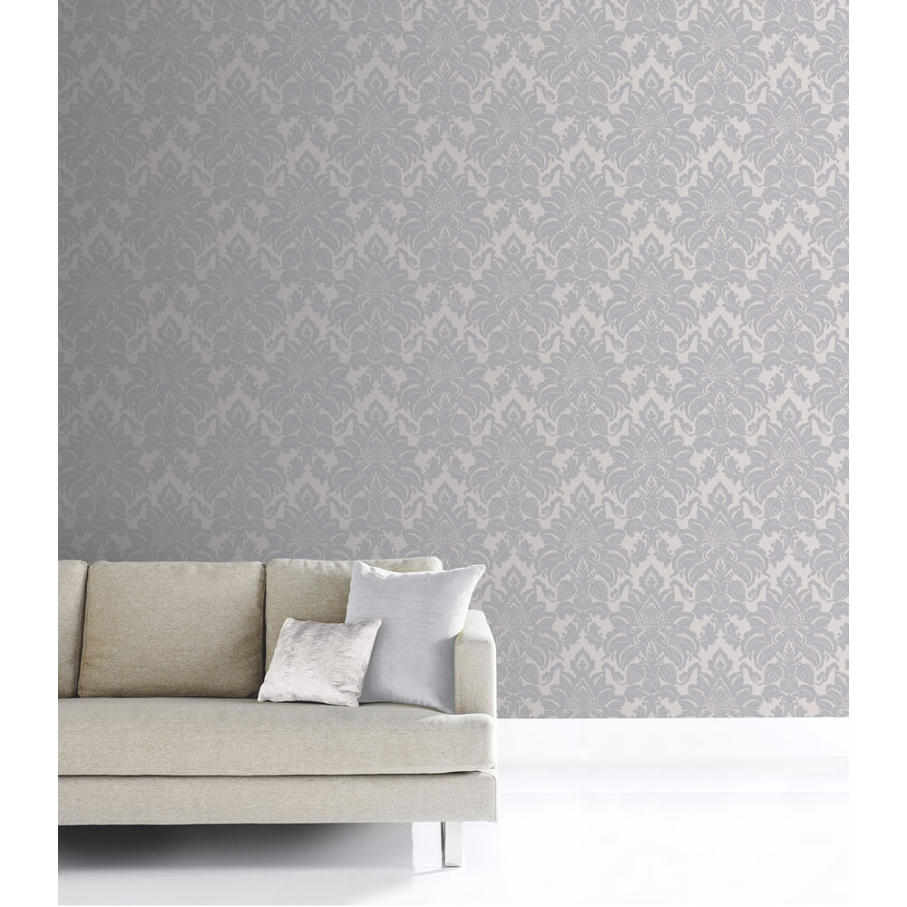Arthouse Wallpaper Glisten Grey and Lilac Image 2