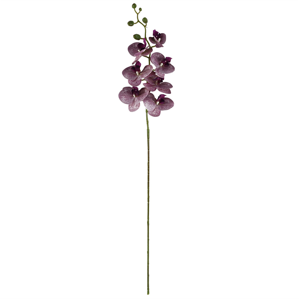 Leaf Orchids and Roses Artificial Flower Bundle Grey Glass Vase 70cm 11 Pack Image 3