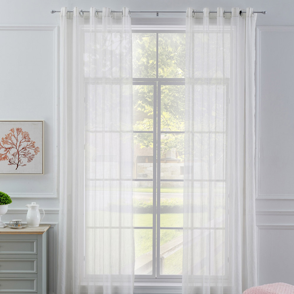 Homemaker 120-210cm Extendable Silver Curtain Pole Image 5