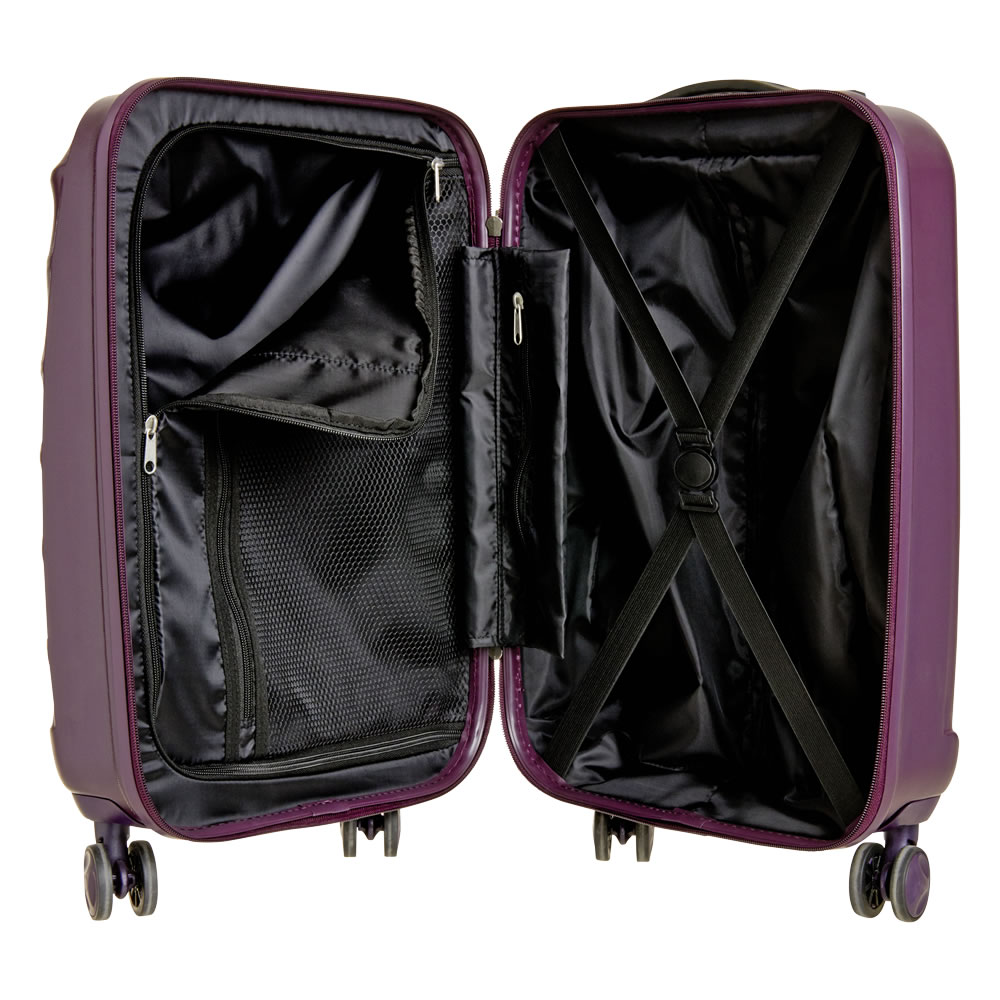 Wilko Lightweight Purple Hard Shell Cabin Case 20in Wilko
