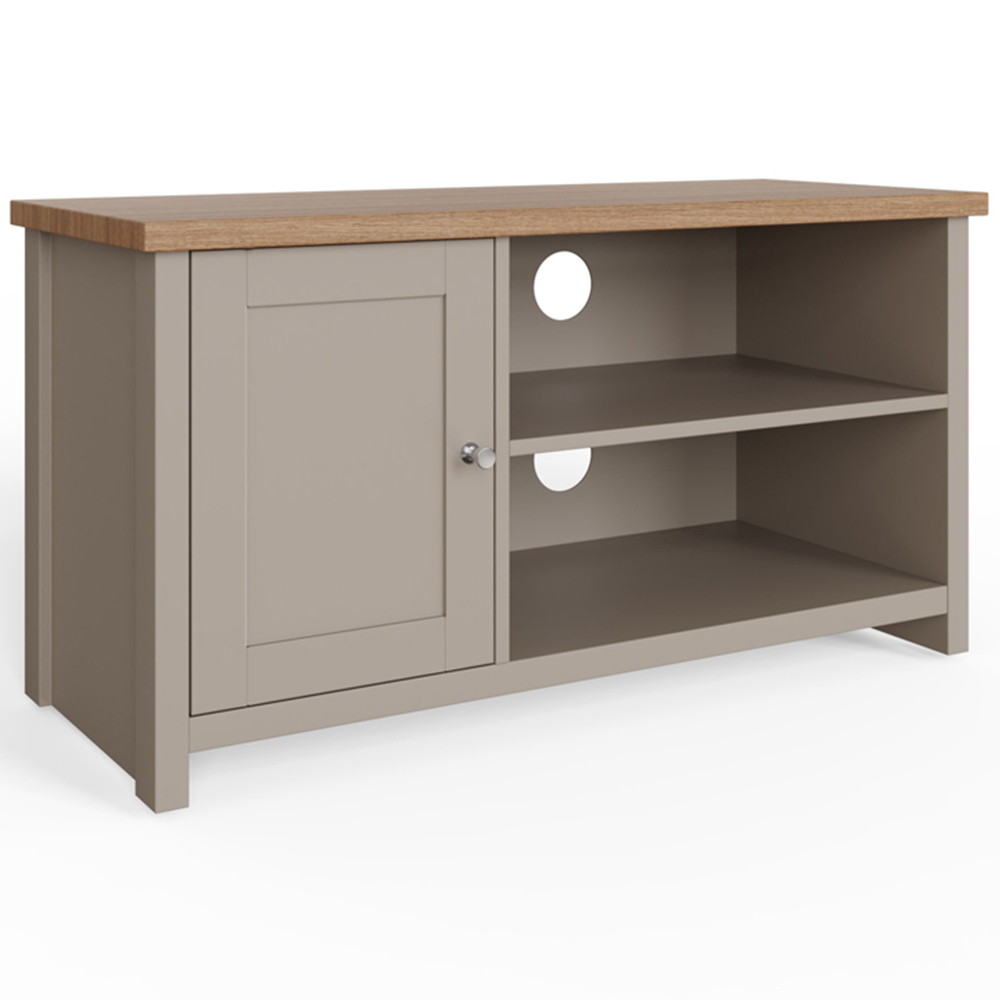 GFW Lancaster Single Door 2 Shelf Grey Small TV Cabinet Image 2