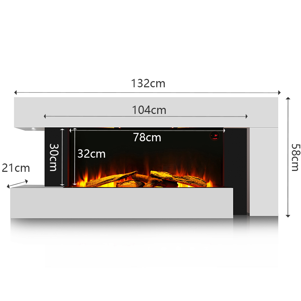 Living and Home Freestanding Electric Fireplace 2000W Image 9