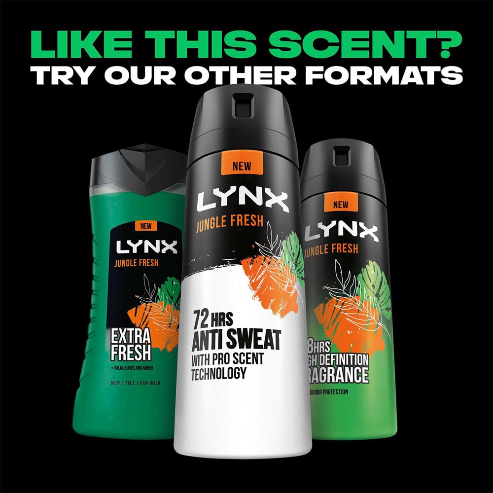 Lynx Jungle Fresh 72 HRS Anti-Sweat Anti-Perspirant Body Spray 200ml 12 Pack Image 9
