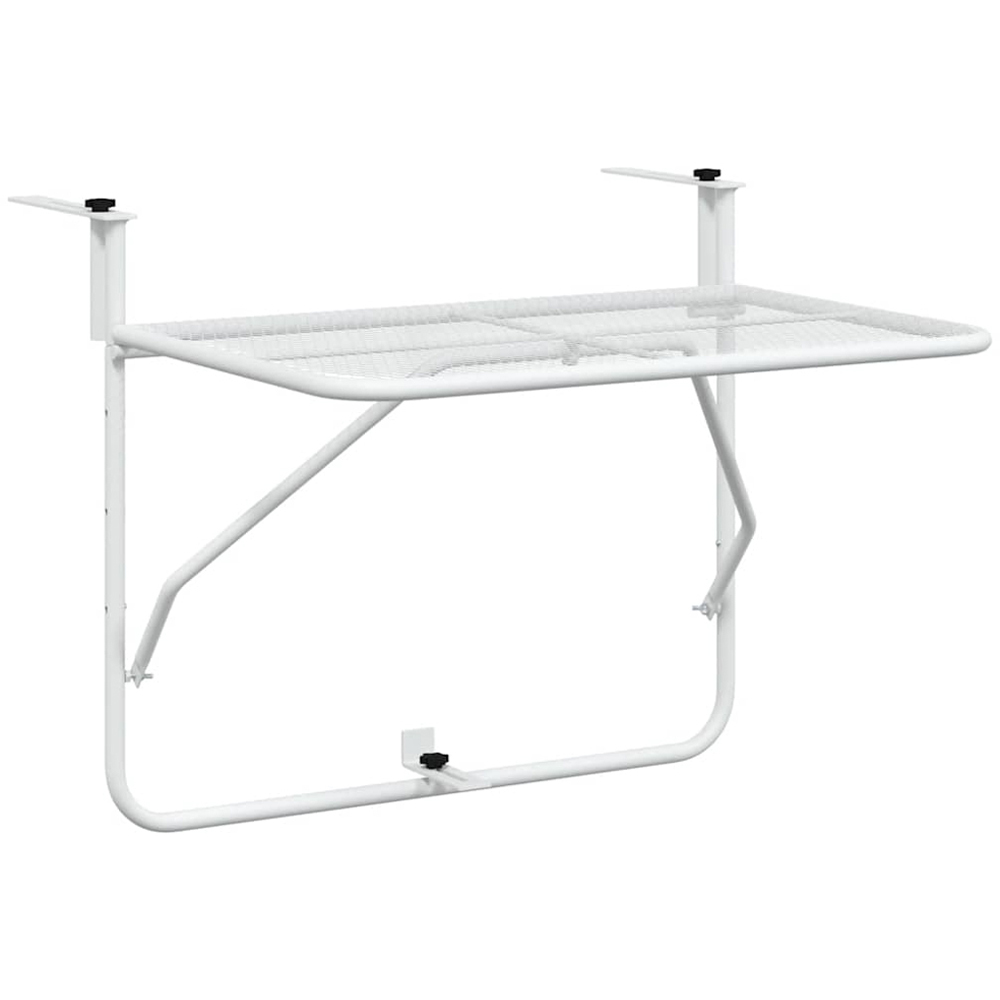 vidaXL White Steel Foldable Balcony Table 60 x 40cm Image 2