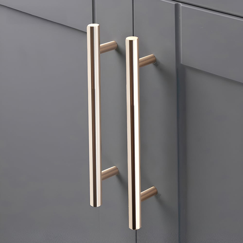 Living and Home Gold Minimalist Cylindrical Metal Pull Handle 30cm Image 2