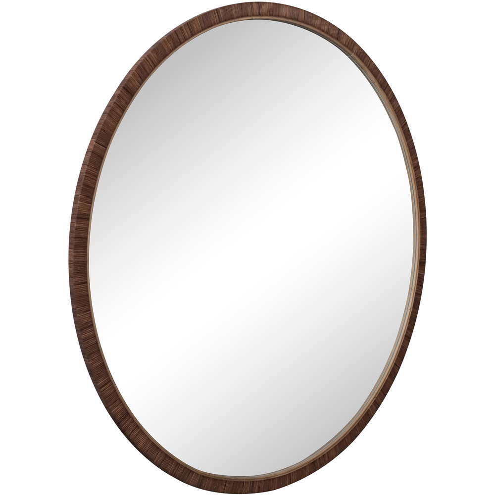 Brushed Wood Grain Effect Mirror Brown Image 4