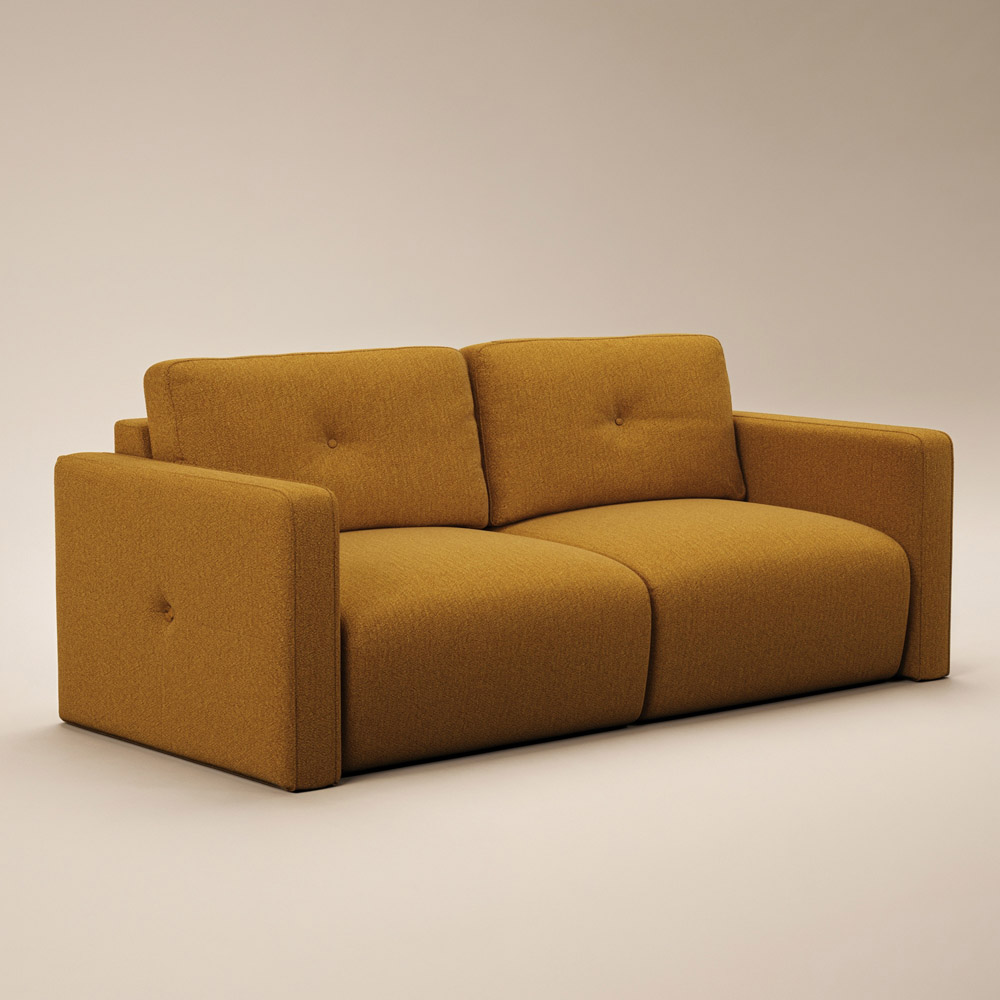 Solace+Co Wilfie 3 Seater Mustard Chenille Sofa Image 2