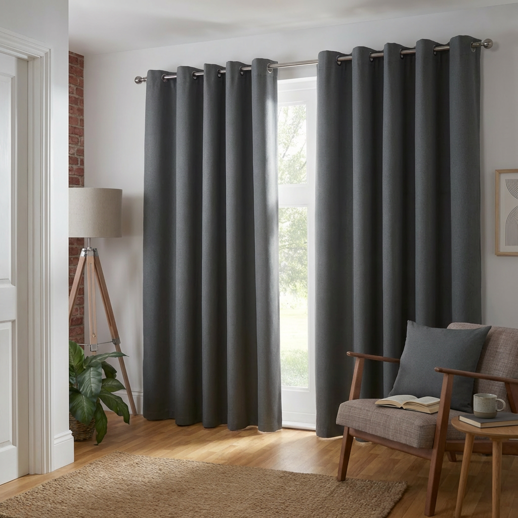 Linden Washable Blackout CurtainCharcoal137cm168cm Image 3