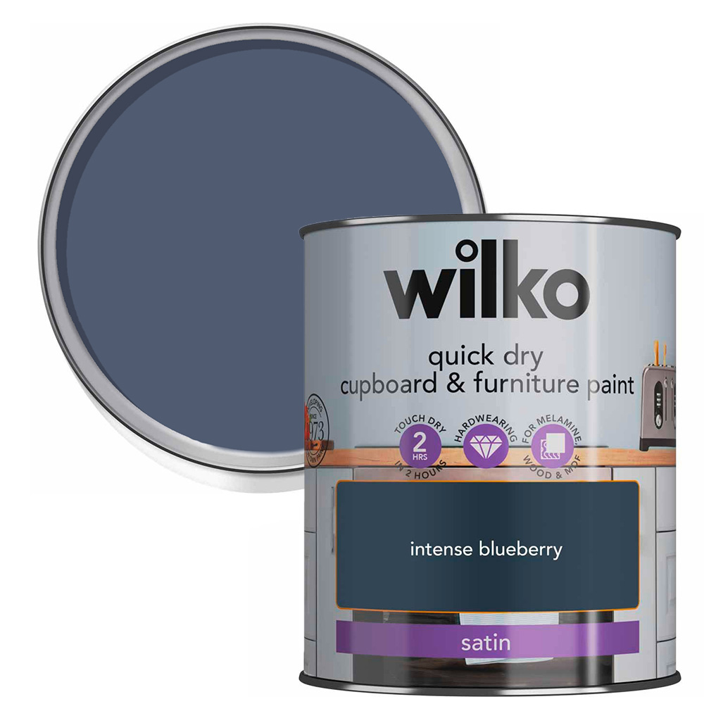 Wilko Quick Dry Intense Blueberry Furniture Paint 750ml Image 1