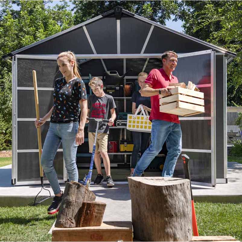 Palram 11 x 9ft Dark Grey Yukon Plastic Garden Shed Image 5