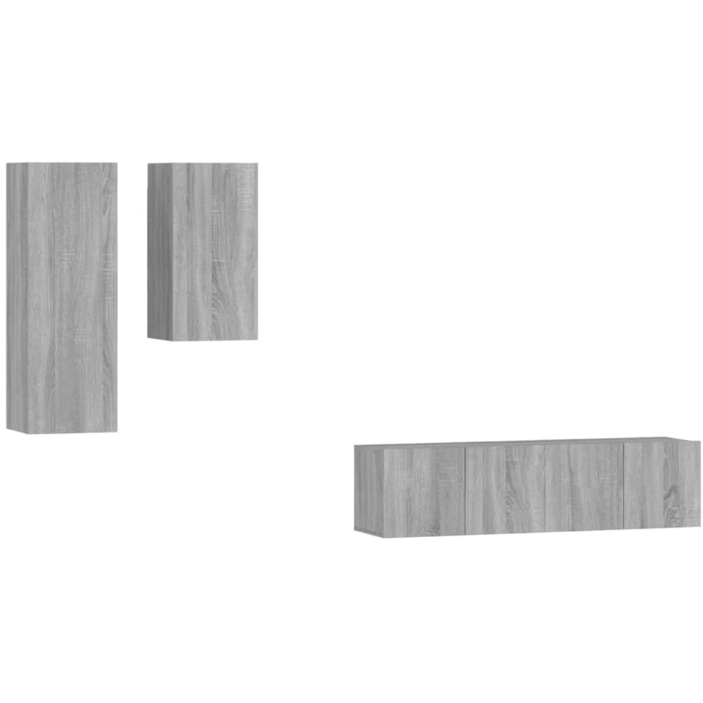 vidaXL 4 Door Grey Sonoma TV Cabinet Set of 4 Image 2
