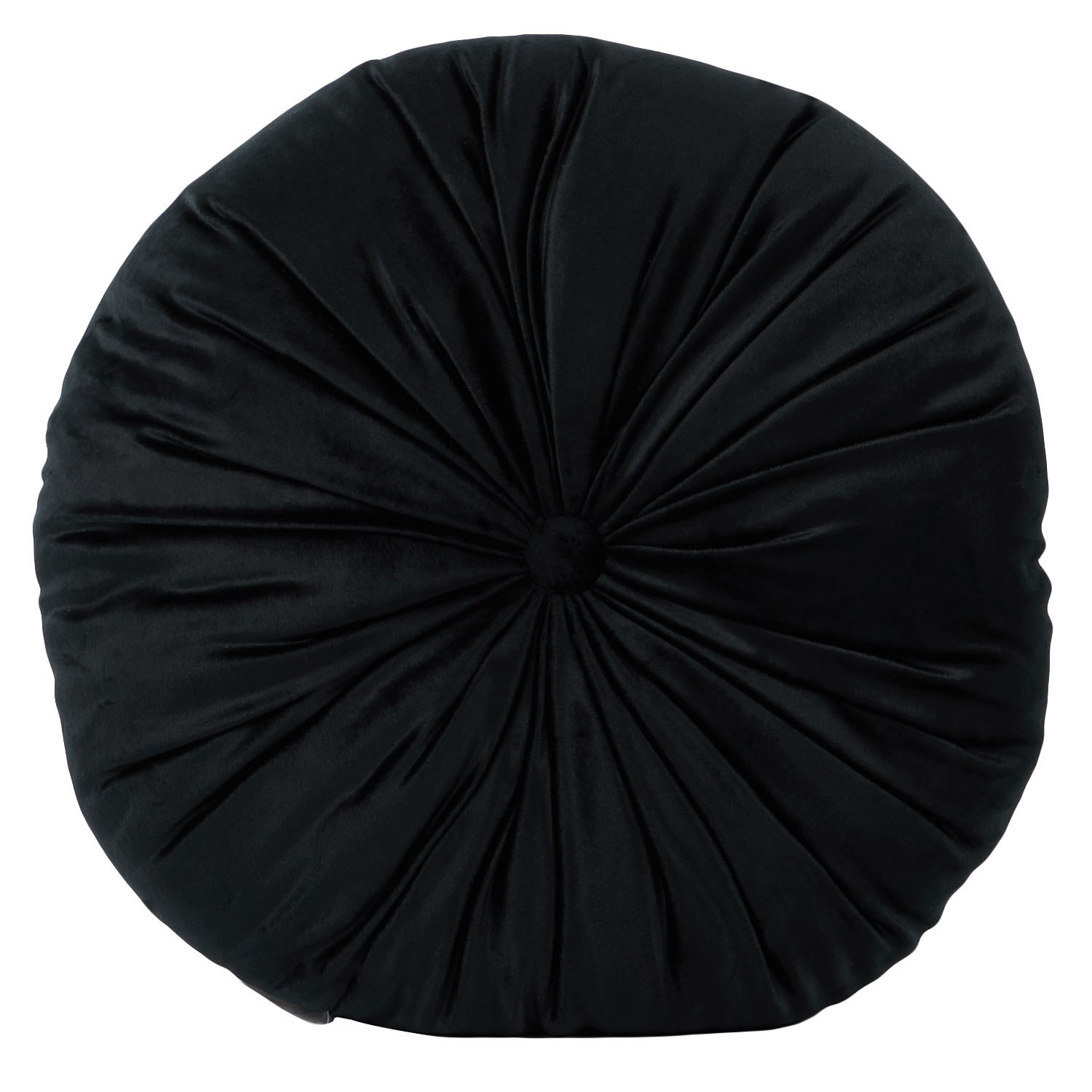 Divante Round Velvet Cushion Black Image 1