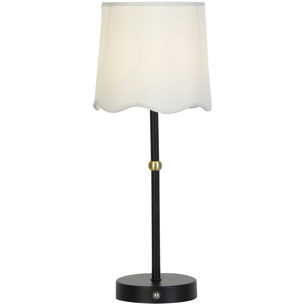 Lighting Collection Antique Brass and Black Rechargeable LED Table Lamp Image 3