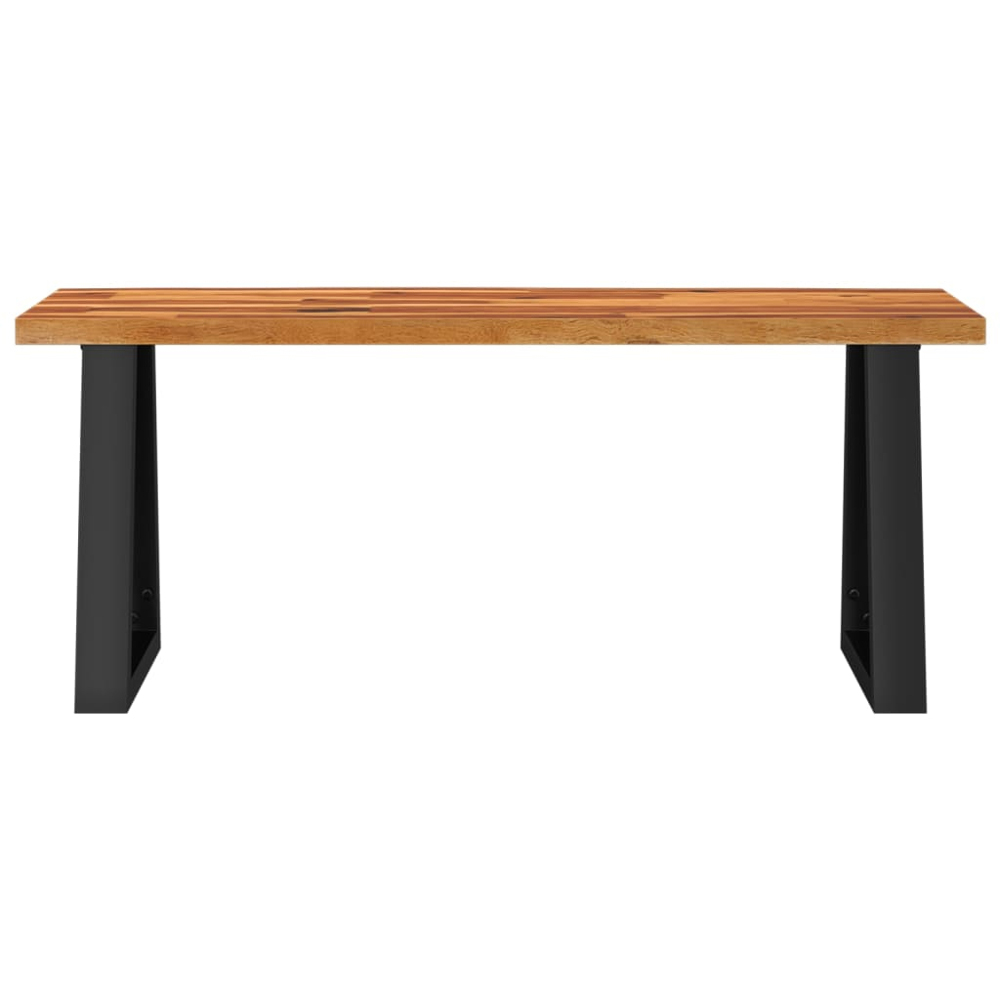 vidaXL 2 Seater Solid Wood Acacia Bench with U-Shaped Legs Image 4