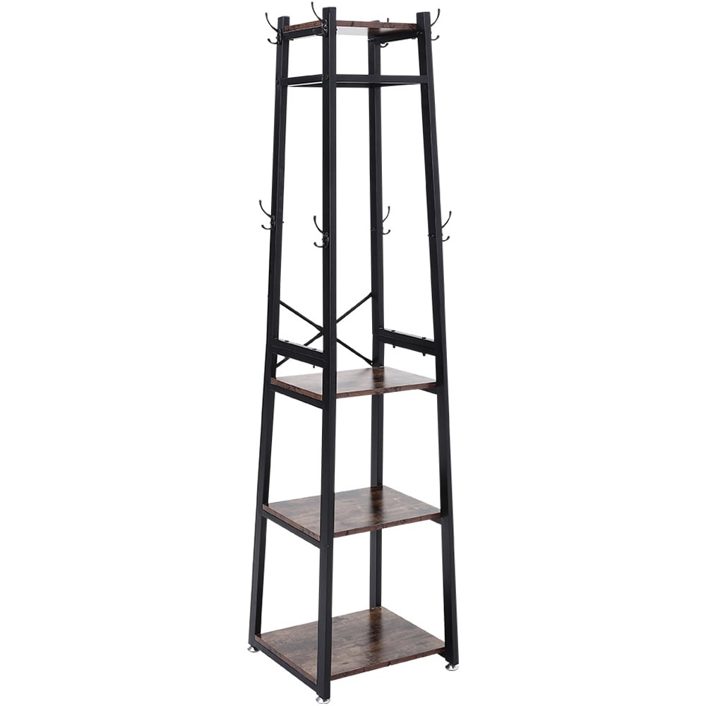 H&O Direct 4 Tier Industrial Brown Clothes Rack Image 1