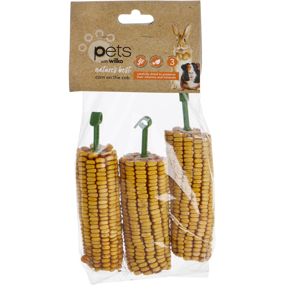 Wilko 3 pack Small Animal Corn on the Cob Treats Image 1