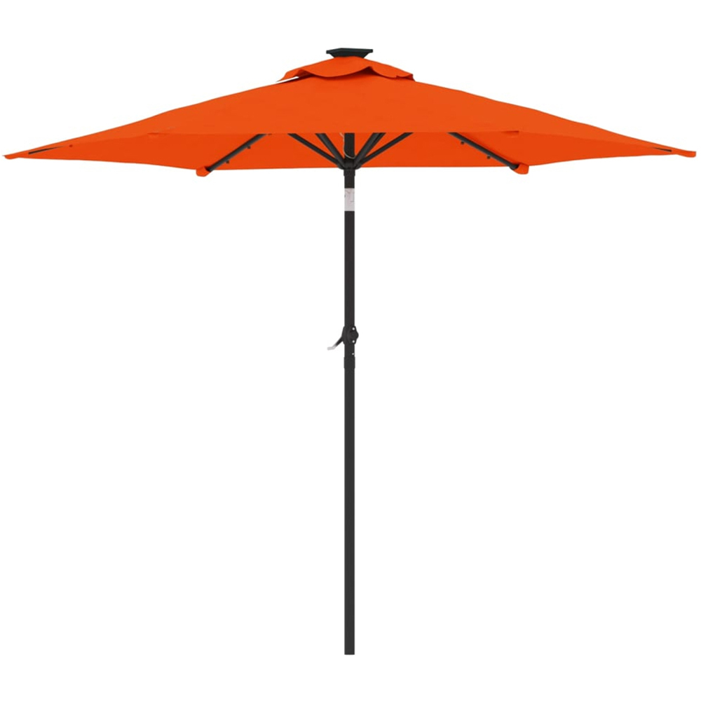 vidaXL Orange LED Light Garden Parasol with Steel Pole 2.25m Image 5