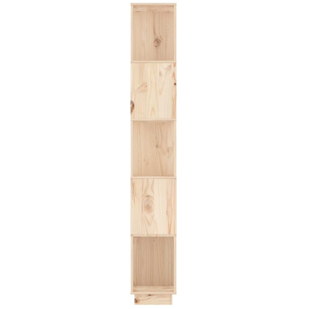 vidaXL 5 Shelf Natural Solid Pine Wood Tall Bookcase Image 5