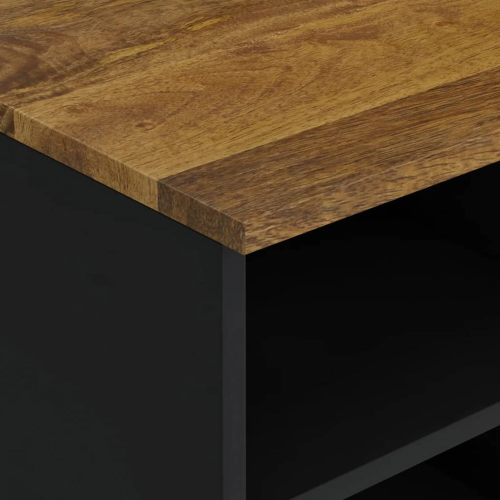 vidaXL Single Drawer 4 Open Shelf Honey Brown Solid Wood Mango TV Cabinet Image 6