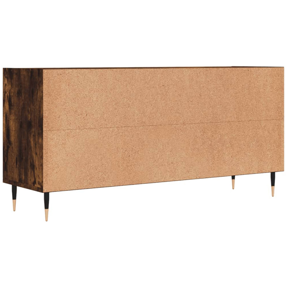 vidaXL 6 Open Shelf Smoked Oak TV Cabinet with Metal Legs Image 6