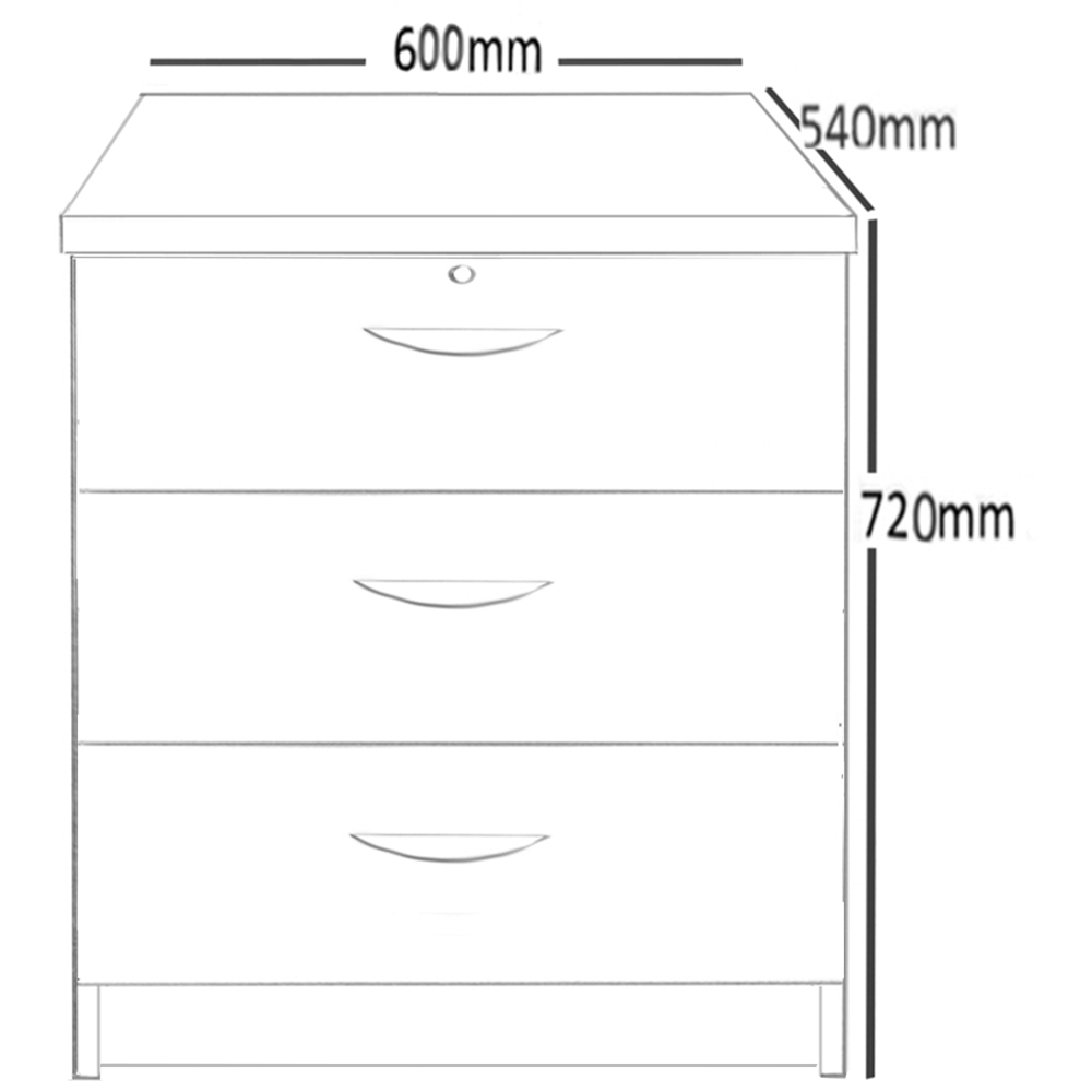 R White Cabinets 3 Drawer White Storage Chest Image 5