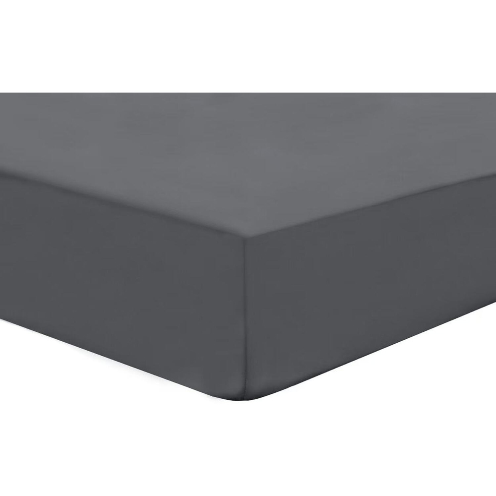 Easy Care Plain Sheeting Set Charcoal Single Image 5