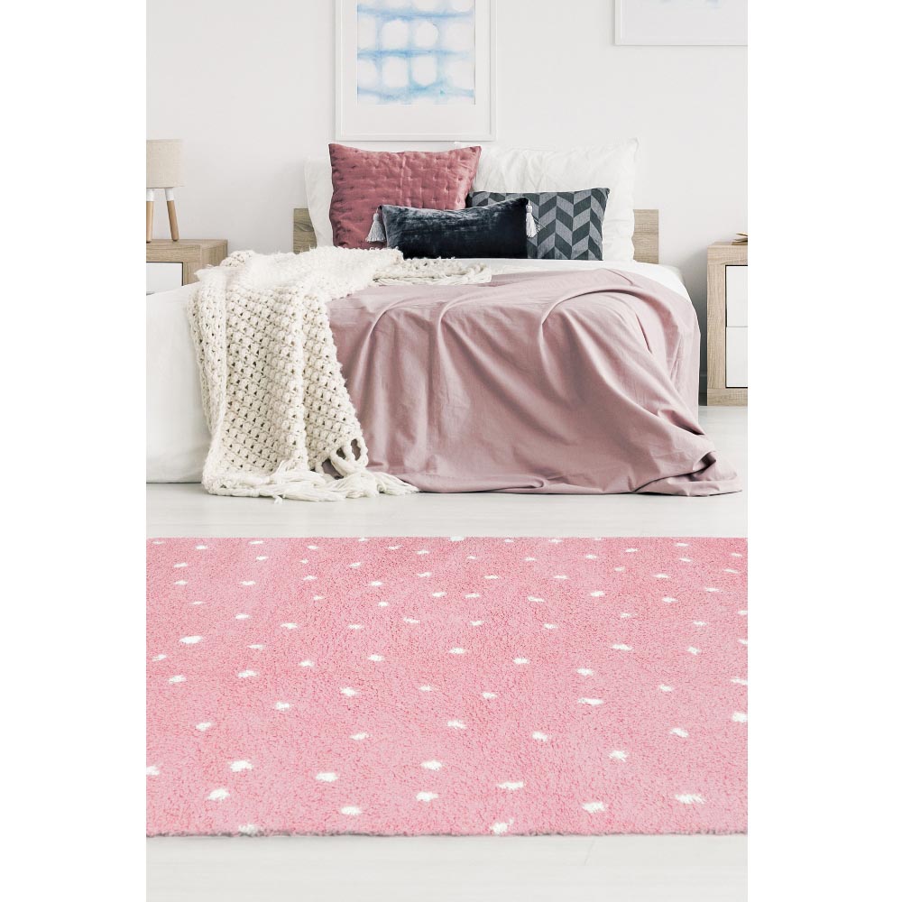 Homemaker Pink Spotty Snug Shaggy Rug 80 x 150cm Image 5
